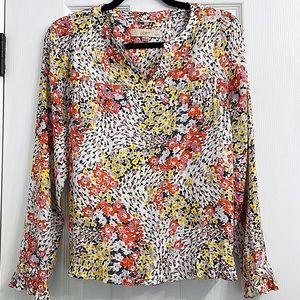 Loft Petite Long Sleeve Floral Top